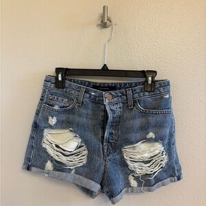 J Brand Women's Blue Distressed Denim Shorts
